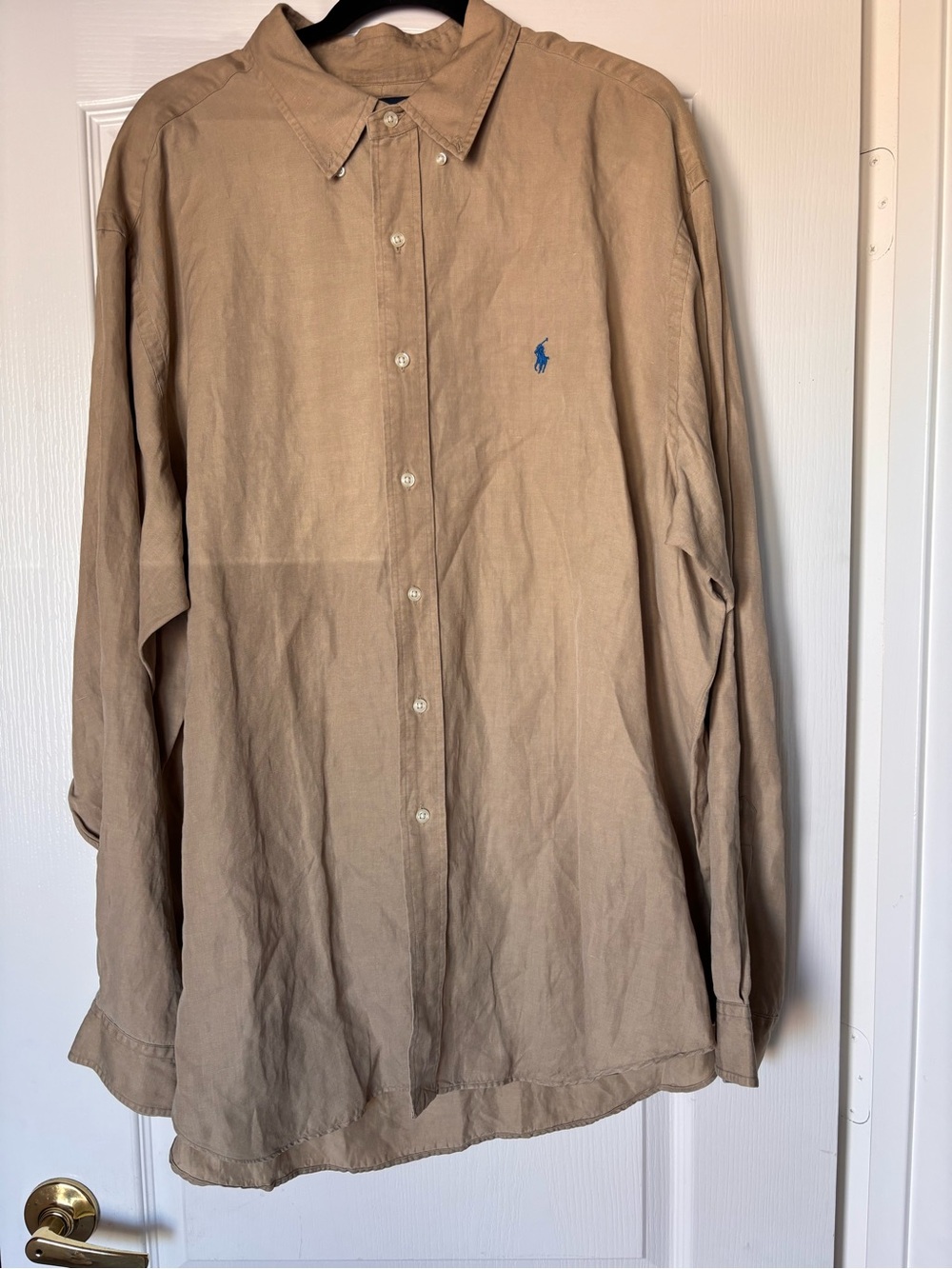 Polo Ralph Lauren long sleeve linen silk blend men shirt Classic Fit size XXL